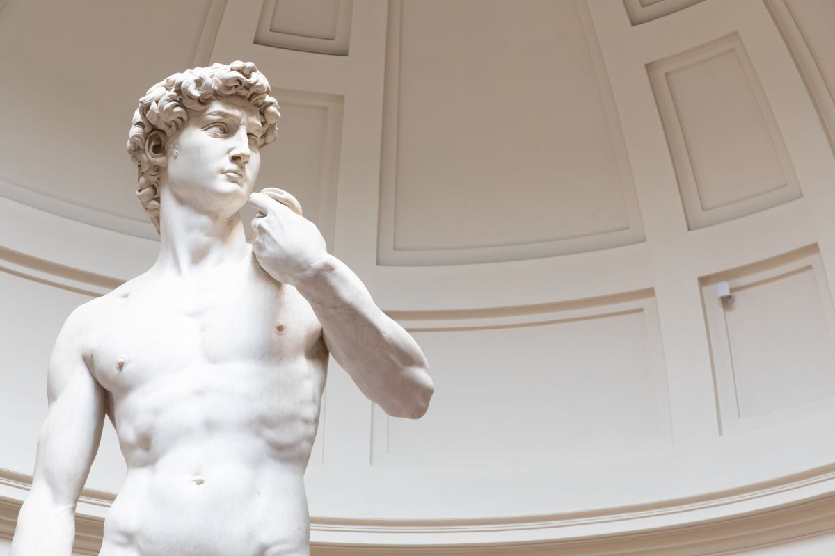 Michelangelos David-statue i Galleria dell’Accademia i Firenze.