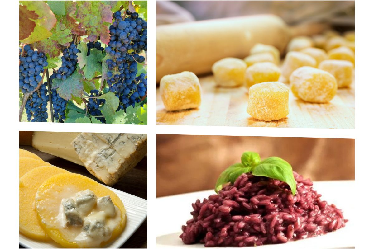 Typiske smaker fra Verona: Amarone-druer, ferske gnocchi, polenta med ost og risotto all’Amarone.