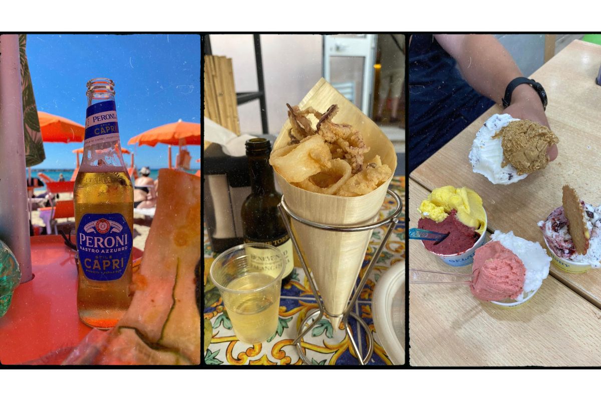 Sommerstemning i Santa Marinella – Peroni-øl på stranden, fritert sjømat og italiensk gelato.