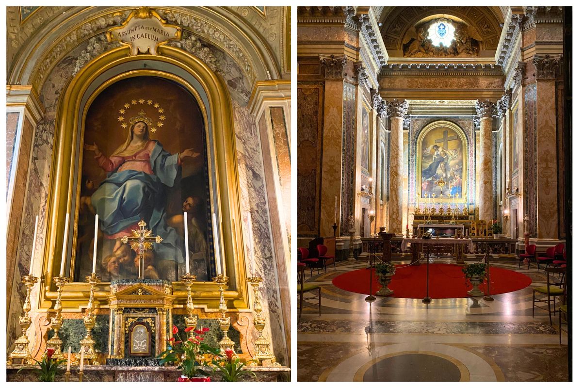 Sidealter og kapell med Mariabilde i basilikaen Santi Giovanni e Paolo i Roma.
