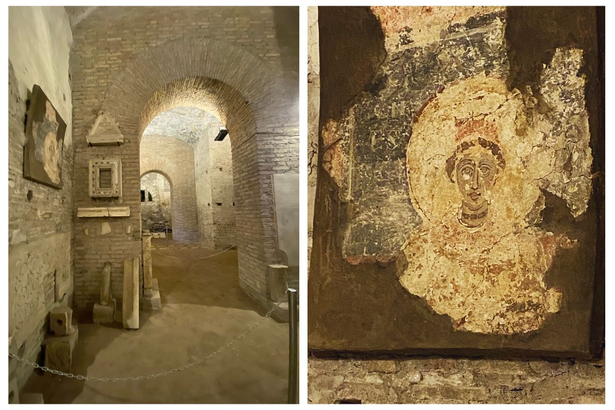 Restene av den paleokristne basilikaen og et av de eldste kristne samlingsstedene i Roma.